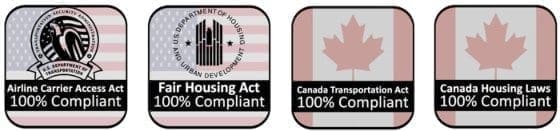 US Law and Canada Law Compliance for Service Dog and Support Animal